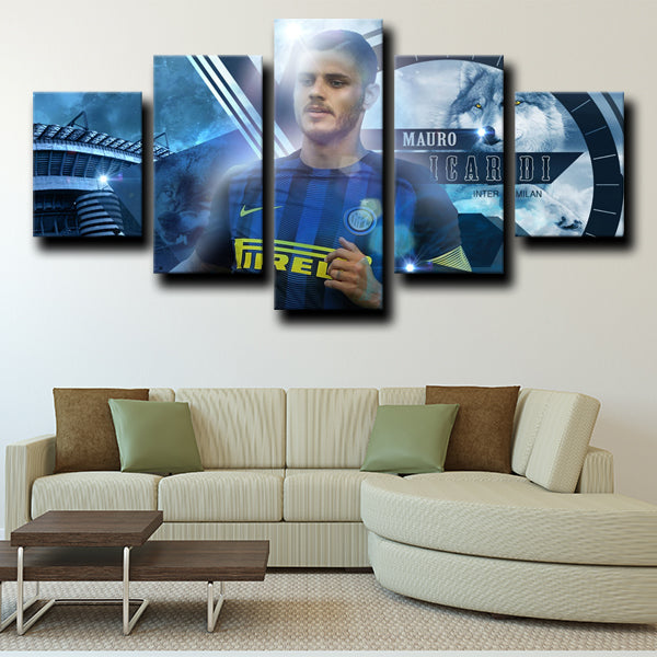 Inter Milan Forward Tin Man Icardi Portrait Canvas Wall Art