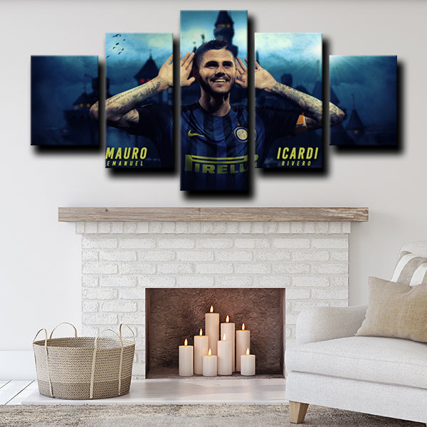 Inter Milan Forward Tin Man Icardi Listening Canvas Wall Art
