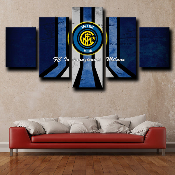 Inter Milan Logo Blue Canvas Wall Art