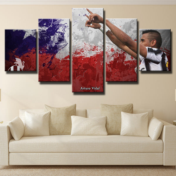 Juventus F.C.Midfielder Arturo Vidal Canvas Wall Art
