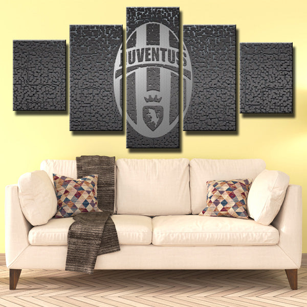 Juventus Fc 3D Crest Canvas Wall Art