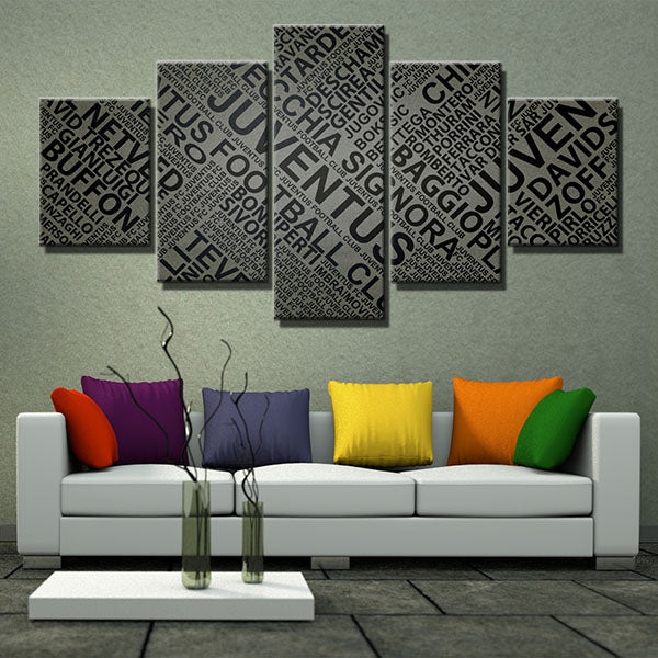 Juventus Fc Black And Grey Canvas Wall Art