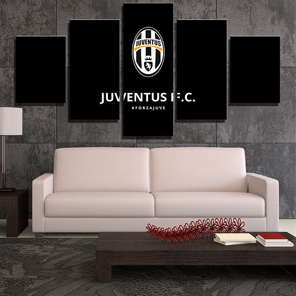 Juventus Fc Black Team Badge Canvas Wall Art Juventus Fc Black Team Badge Canvas Wall Art