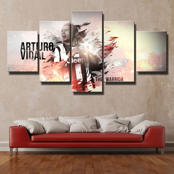 Juventus Fc Center Halfback Arturo Vidal Canvas Wall Art