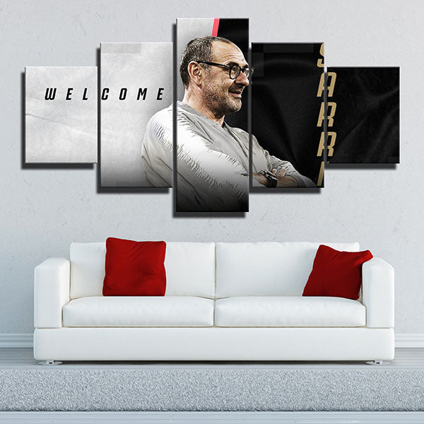 Juventus Fc Coach Maurizio Sarri Canvas Wall Art