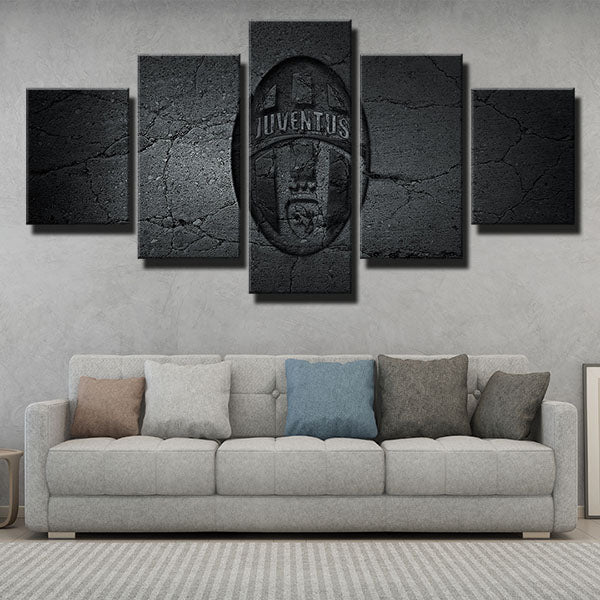 Juventus Fc Earth Wall Emblem Canvas Wall Art