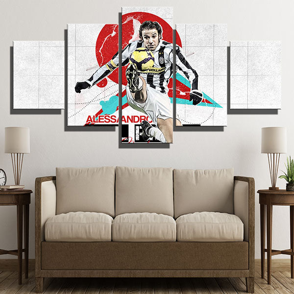 Juventus Fc Forward Alessandro Del Piero Canvas Wall Art