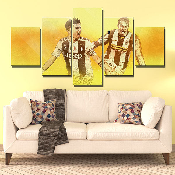 Juventus Fc Forward Alessandro Del Piero And Paulo Dybala Canvas Wall Art