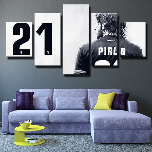 Juventus Fc Forward Andrea Pirlo Number Canvas Wall Art