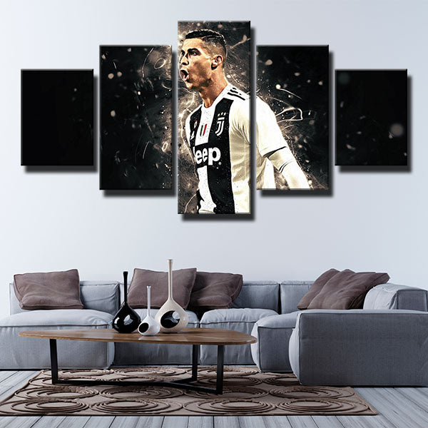 Juventus Fc Forward Cristiano Ronaldo Bring Light Canvas Wall Art
