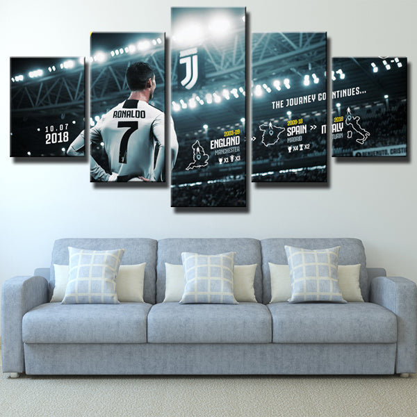 Juventus Fc Forward Forward Cris Cristiano Ronaldo Course Canvas Wall Art