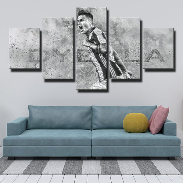 Juventus Fc Forward Gray La Joya Paulo Dybala Canvas Wall Art