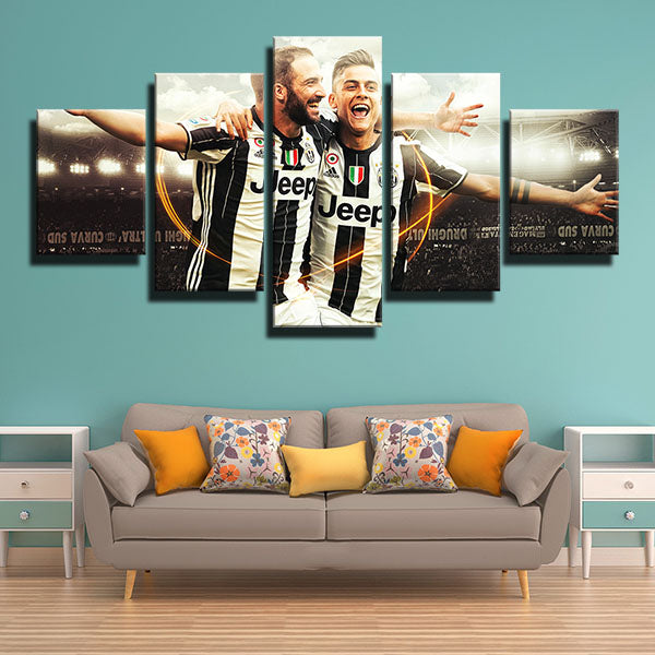 Juventus Fc Forward La Joya Paulo Dybala Embrace Canvas Wall Art