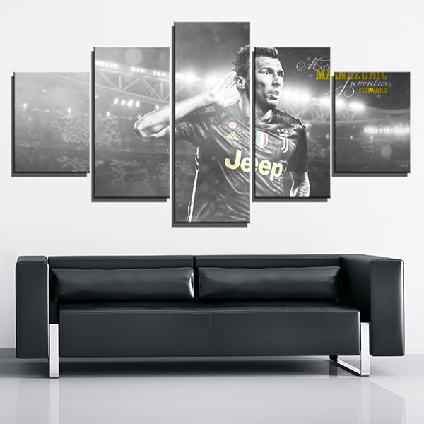 Juventus Fc Forward Mario Mandzukic Canvas Wall Art