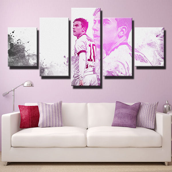 Juventus Fc Forward Pink Paulo Dybala Canvas Wall Art