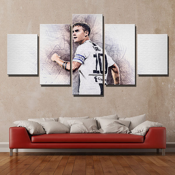 Juventus Fc Forward Pink Paulo Dybala Canvas Wall Art