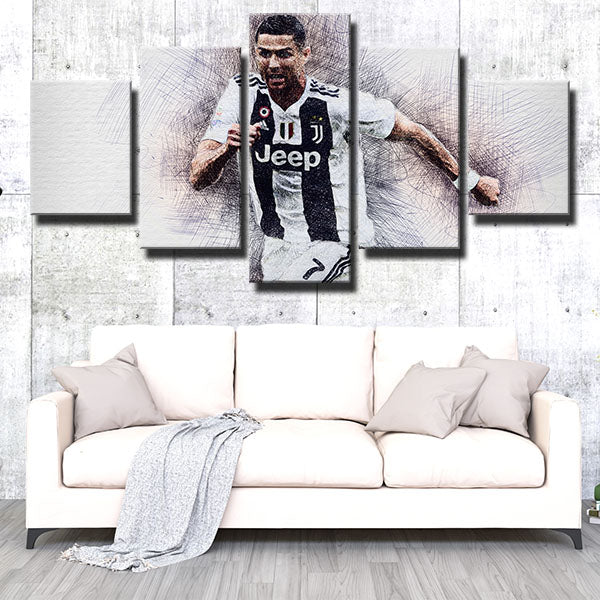 Juventus Fc Forward Ron Cristiano Ronaldo Canvas Wall Art