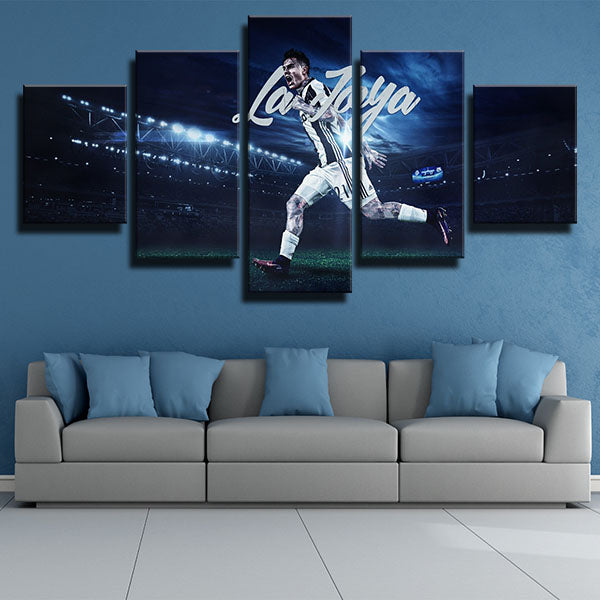 Juventus Fc Forward The Jewel Paulo Dybala Run Canvas Wall Art