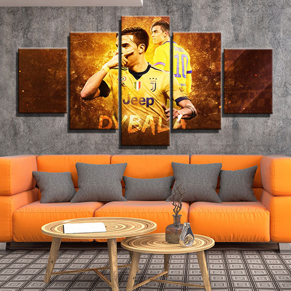 Juventus Fc Forward Yellow Paulo Dybala Canvas Wall Art