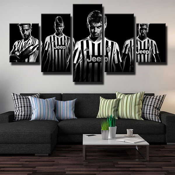 Juventus Fc Four Players Canvas Wall Art