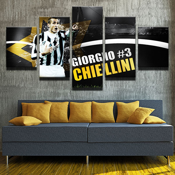Juventus Fc Giorgio Chiellini Star Canvas Wall Art