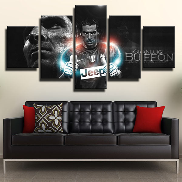 Juventus Fc Goalkeeper Buffon Cool Black Canvas Wall Art