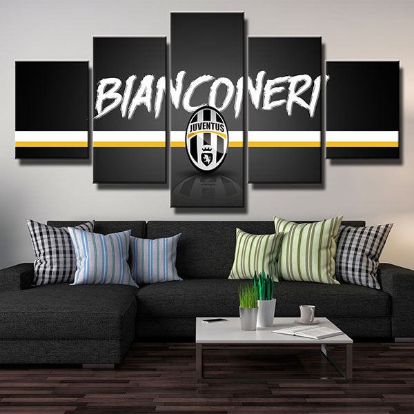 Juventus Fc Handsome Team Badge Canvas Wall Art