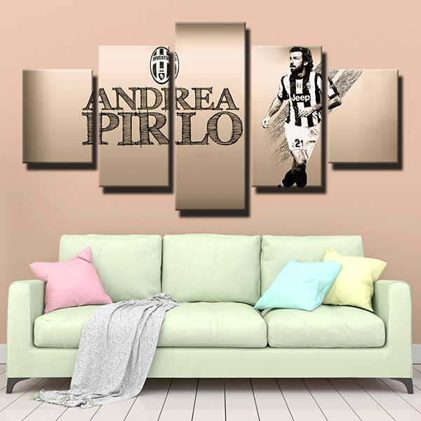 Juventus Fc Midfielder Andrea Pirlo Flesh Color Canvas Wall Art