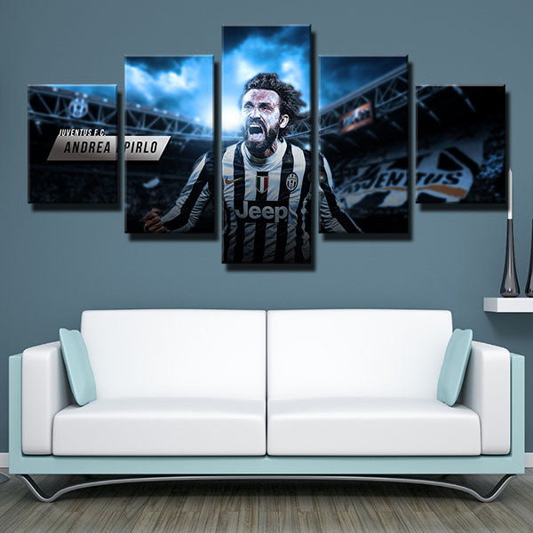 Juventus Fc Midfielder Andrea Pirlo To Shout Canvas Wall Art