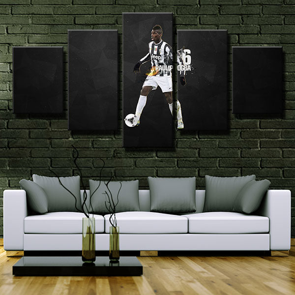 Juventus Fc Midfielder Black Paul Pogba Canvas Wall Art