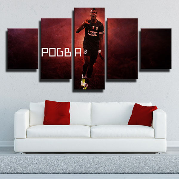 Juventus Fc Midfielder Paul Pogba All Red Canvas Wall Art