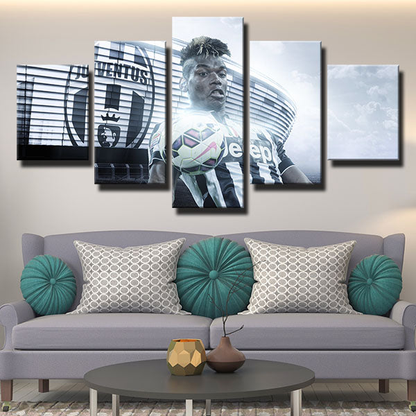 Juventus Fc Midfielder Paul Pogba And Venue Canvas Wall Art