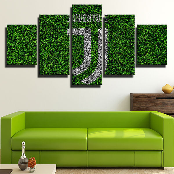 Juventus Fc Plastic Lawn Emblem Canvas Wall Art