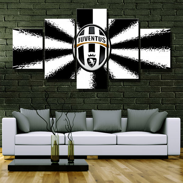 Juventus Fc Radioactive Type Emblem Canvas Wall Art