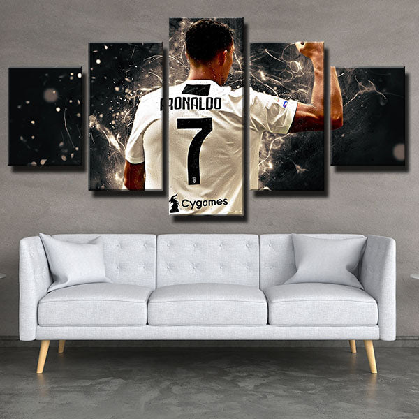 Juventus Fc Ron Cristiano Ronaldo Clench Fist Canvas Wall Art