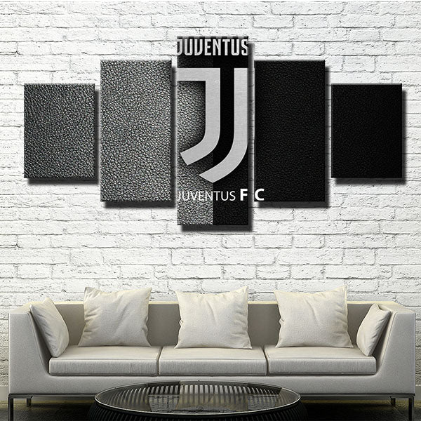Juventus Fc Two-Color Leather Emblem Canvas Wall Art