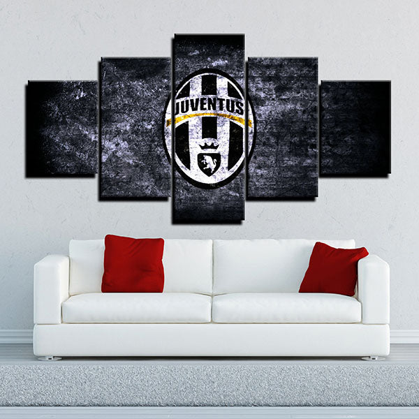 Juventus Fc Wall Doodling Emblem Canvas Wall Art