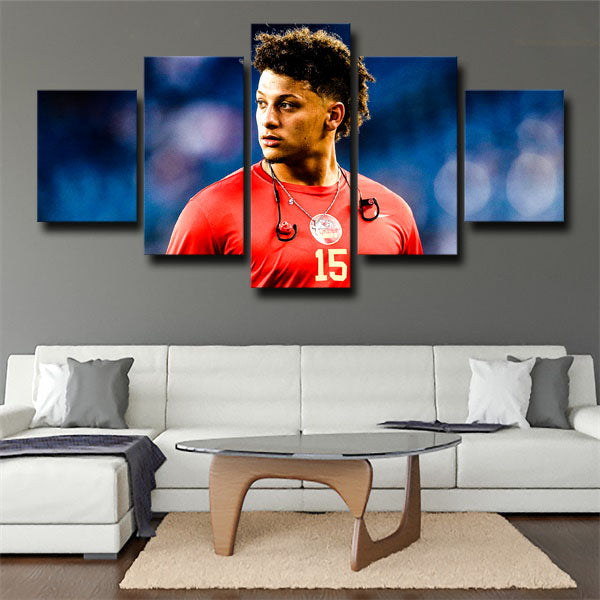 #15 Patrick Mahomes Quarterback Canvas Wall Art