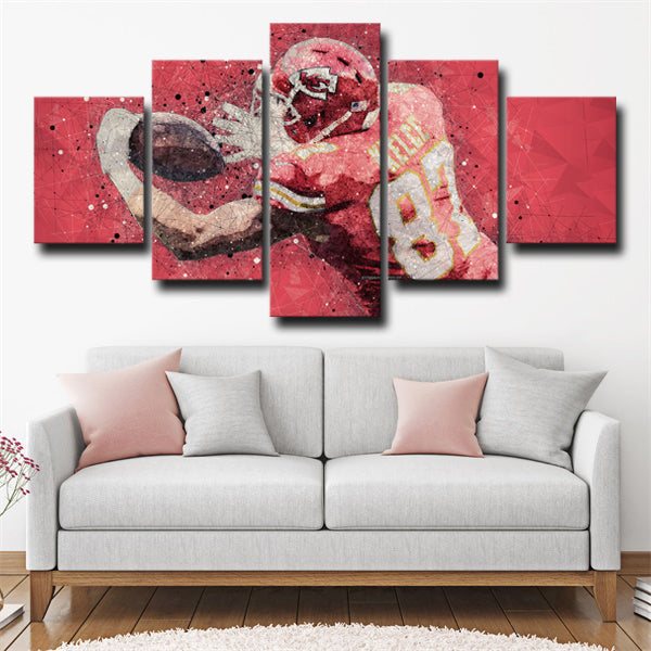 #87 Tight End Zeus Travis Kelce Canvas Wall Art