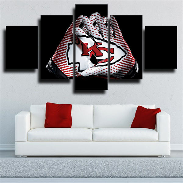Kansas City Chiefs Creative Logo Black Canvas Wall Art