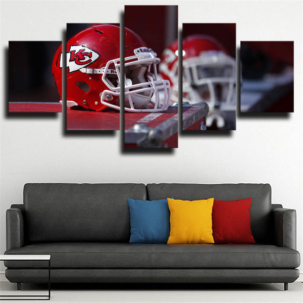 Kansas City Chiefs Emblem Cap Canvas Wall Art