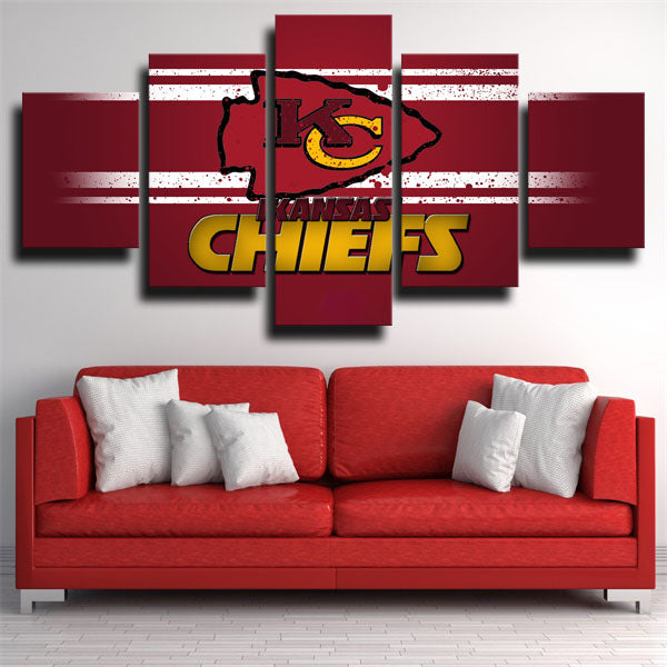 Kansas City Chiefs Emblem Red Canvas Wall Art