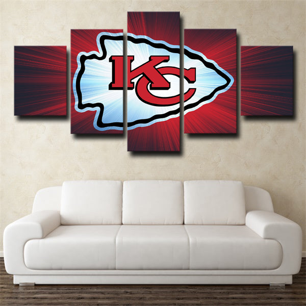Kansas City Chiefs Emblem Red And Black Canvas Wall Art
