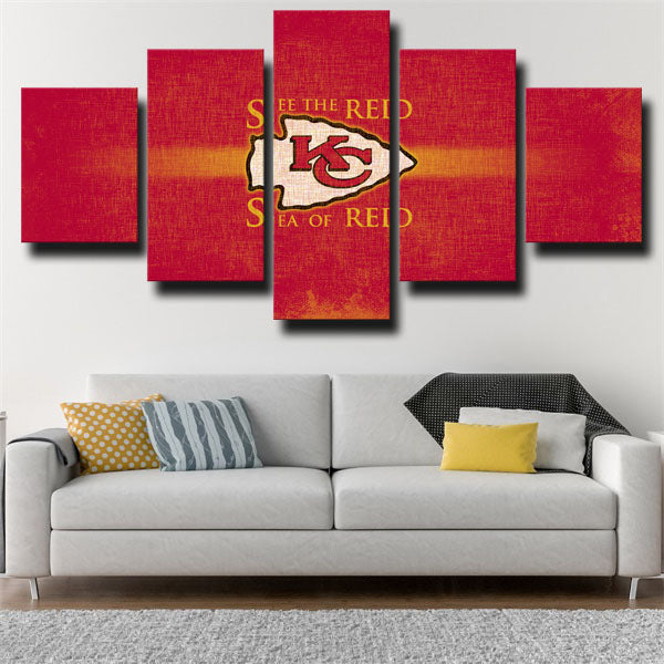 Kansas City Chiefs Logo Red Canvas Wall Art