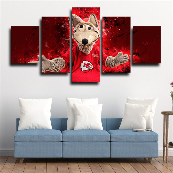 Kansas City Chiefs Mascot K. C. Wolf Canvas Wall Art