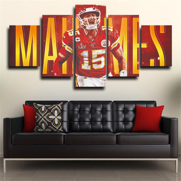 No.15 Quarterback Patrick Mahomes Canvas Wall Art