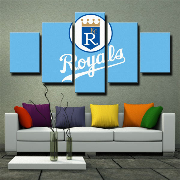 Kansas City Royals Symbol Blue Canvas Wall Art