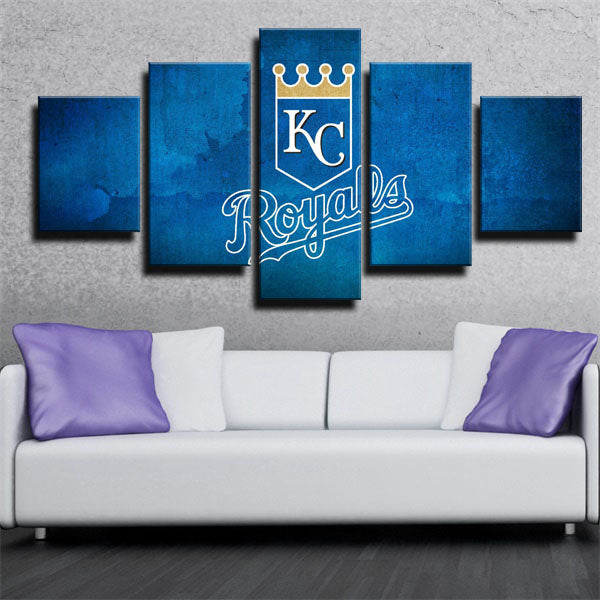 Kansas City Royals Team Blue Badge Canvas Wall Art