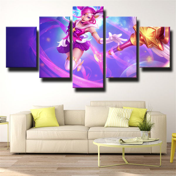 League Of Legends Assist Mage Lux Cartoon Canvas Wall Art
