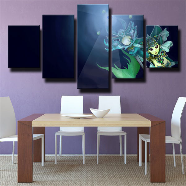 League Of Legends Assistant Master Nami Black Canvas Wall Art